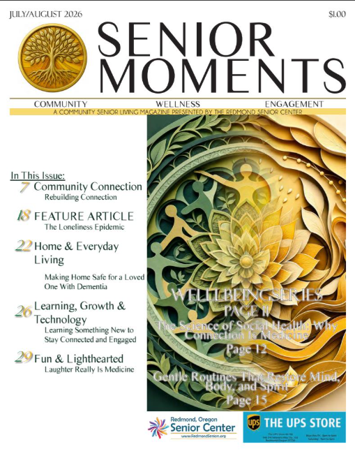 Cover of the July/Aug 2026 issue of Senior Moments